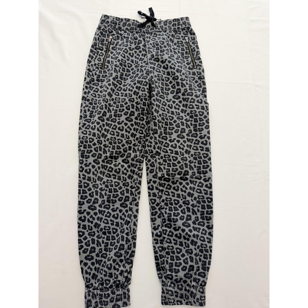 Celebrity Pink Jogger Pants Juniors XS Gray Cheetah Animal Print Denim Stretch